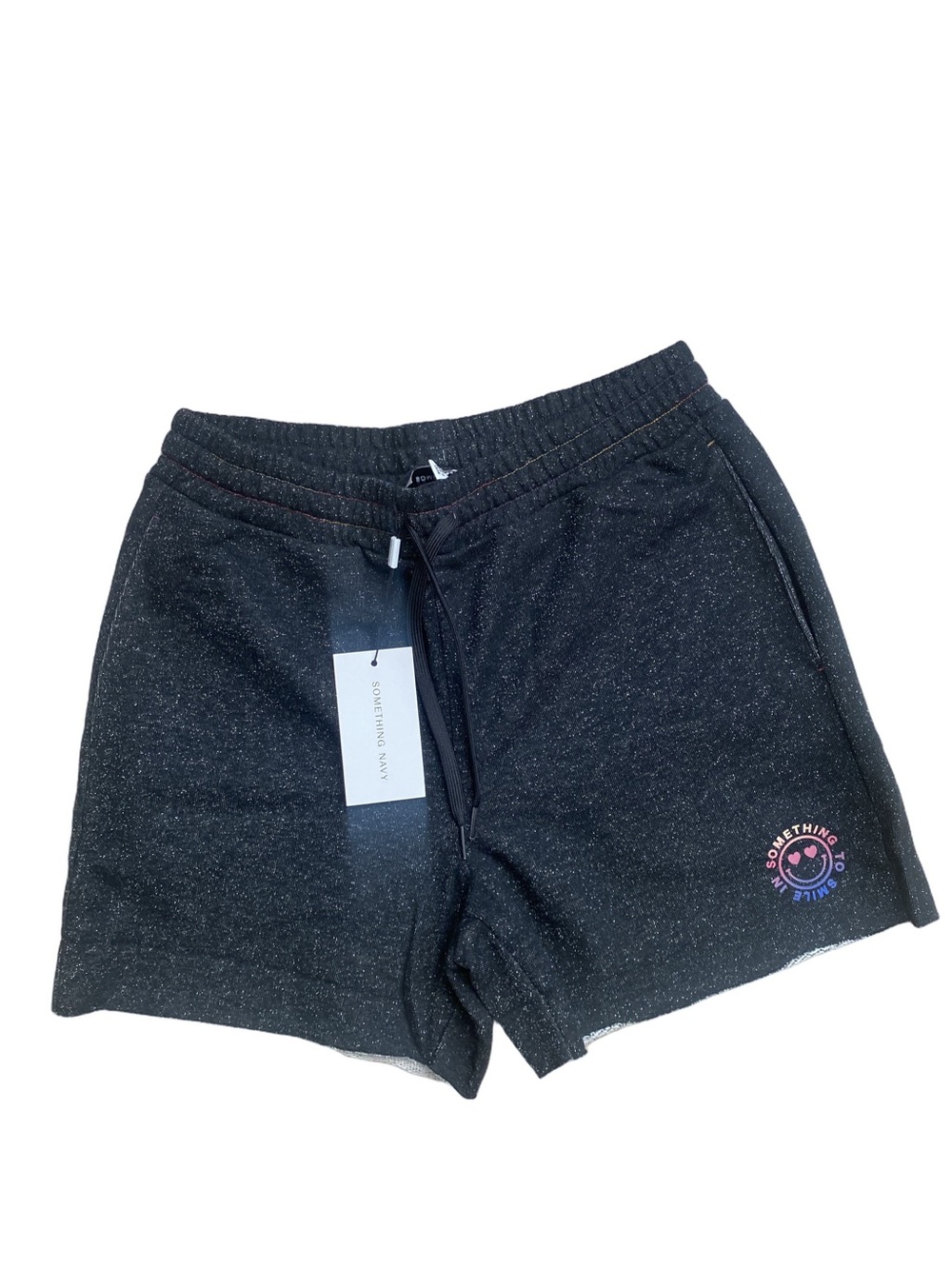 Something Navy Sparkle Knit Graphic Lounge Shorts - Picture 2 of 6